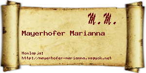 Mayerhofer Marianna névjegykártya
